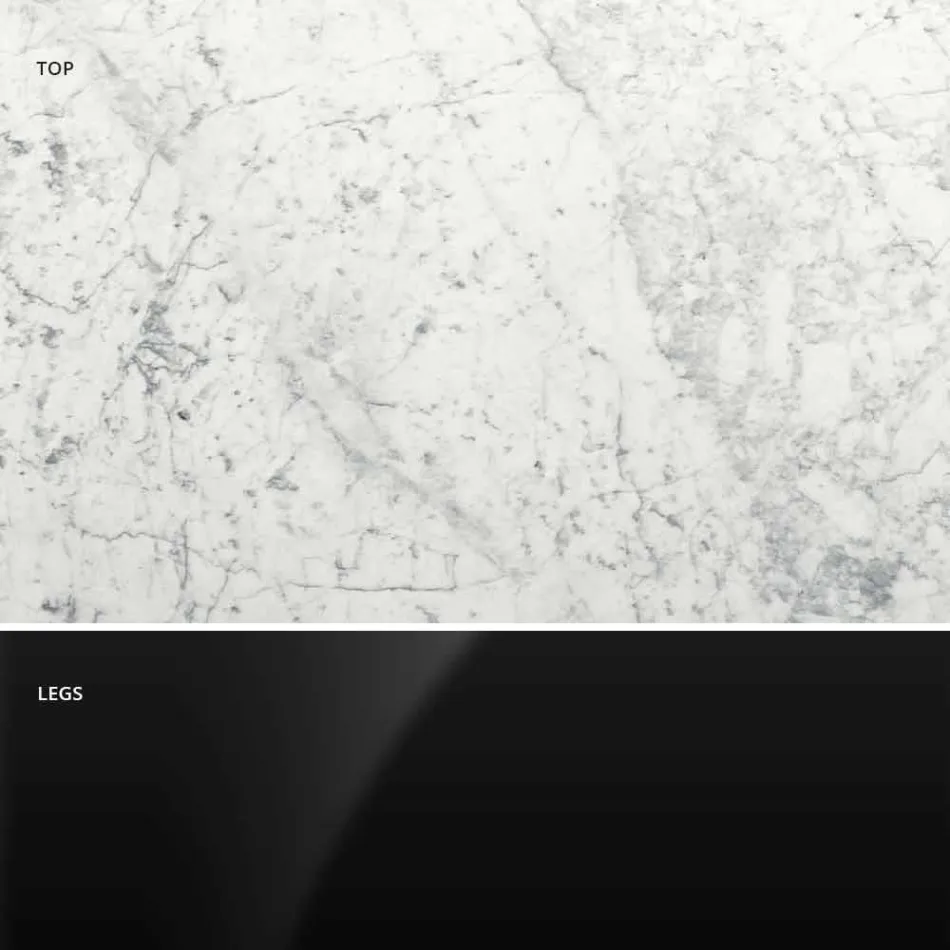 Modernt runt bord i Carrara-marmor och Marquinia Made in Italy – Dollars Viadurini