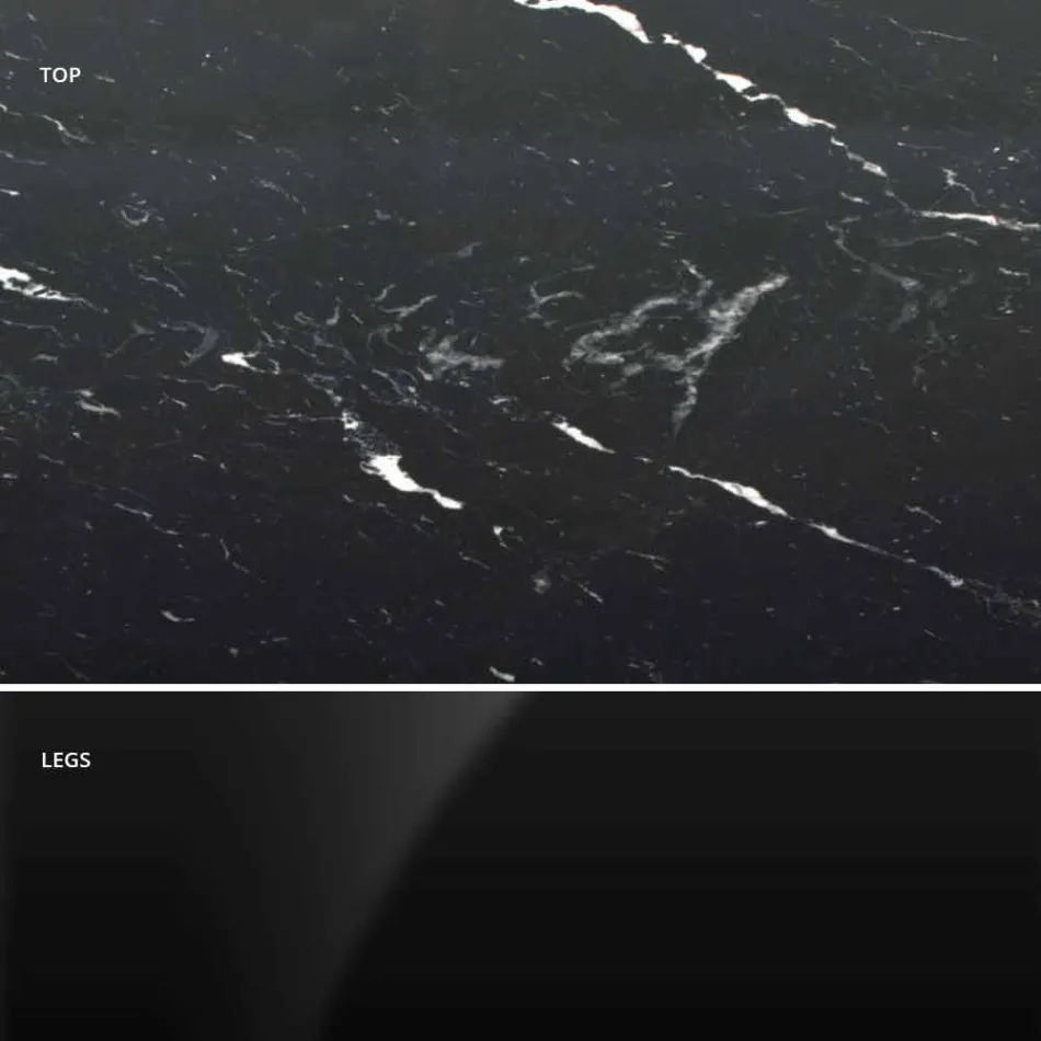 Modernt runt bord i Carrara-marmor och Marquinia Made in Italy – Dollars Viadurini