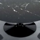 Modernt runt bord i Carrara-marmor och Marquinia Made in Italy – Dollars Viadurini