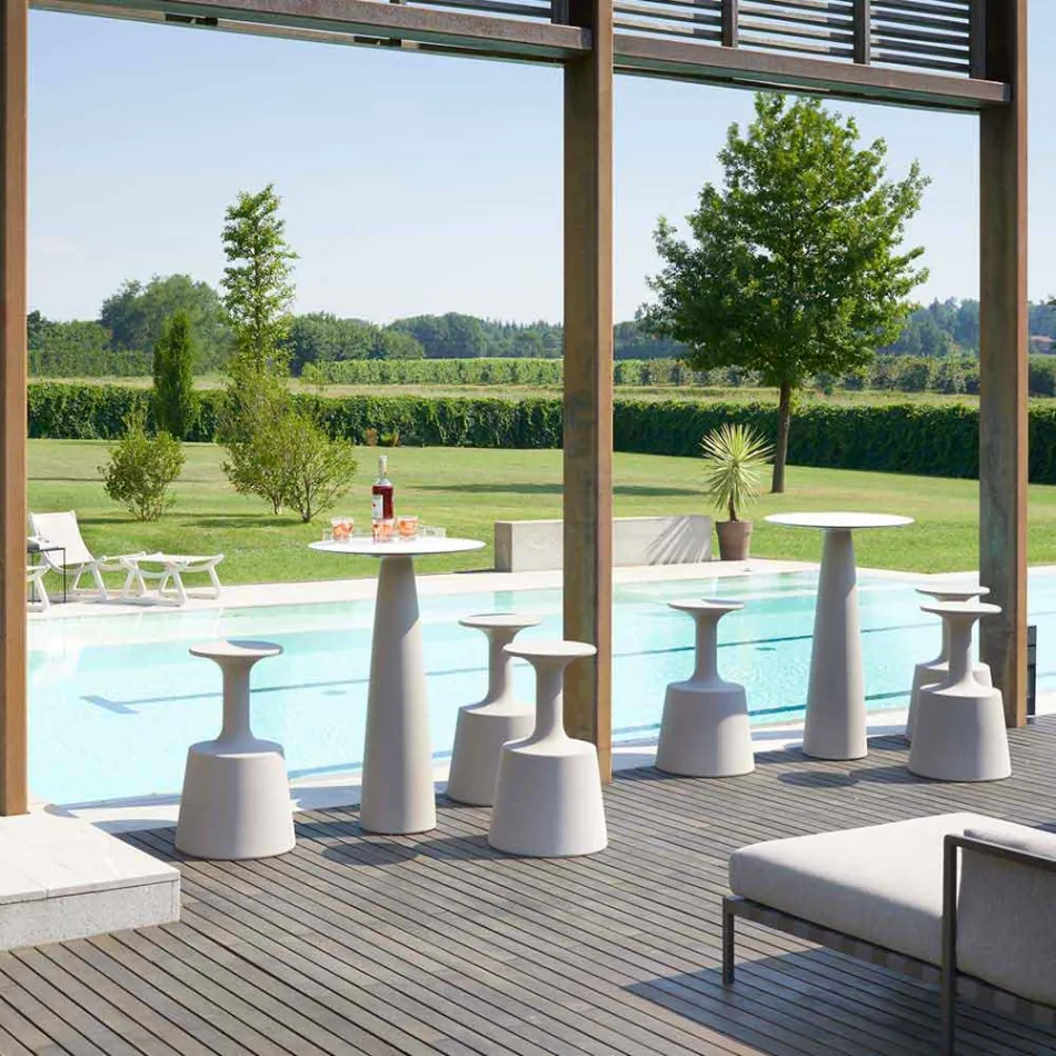 Polyetenrunda bord Slide Hoplà (H110) hpl topp tillverkad i Italien Viadurini