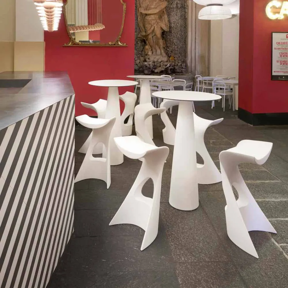 Polyetenrunda bord Slide Hoplà (H110) hpl topp tillverkad i Italien Viadurini