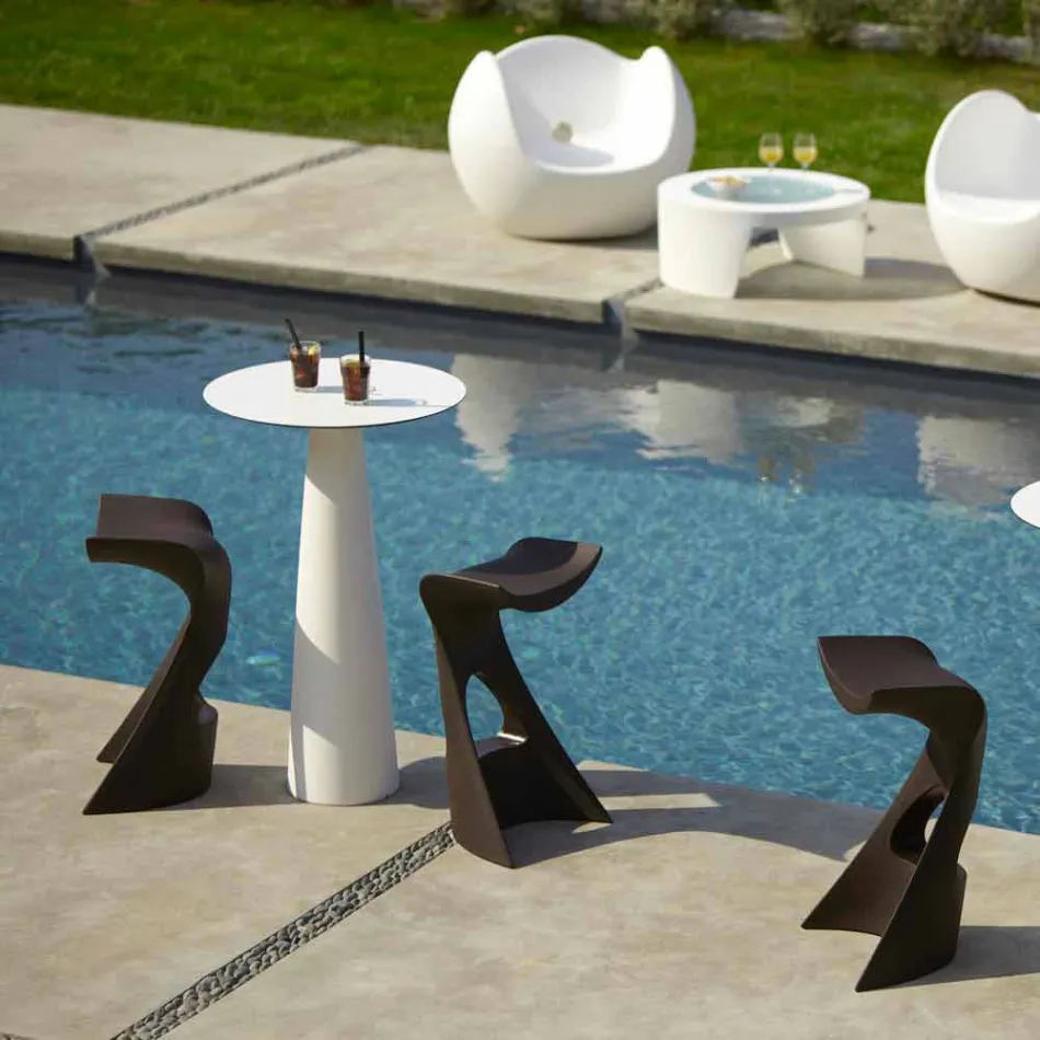 Polyetenrunda bord Slide Hoplà (H110) hpl topp tillverkad i Italien Viadurini