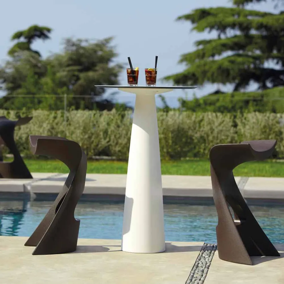 Polyetenrunda bord Slide Hoplà (H110) hpl topp tillverkad i Italien Viadurini