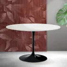 Saarinen Tulip runt bord H 74 cm i mattvit Florim keramik - Scharlakansröd Viadurini