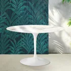 Saarinen runt tulpanbord H 74 cm i blank Statuario Florim keramik - Scharlakansröd Viadurini