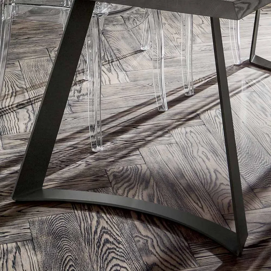 Matsalsbord med avbarkade ekskiva Tillverkat i Italien - Pinocchio Viadurini