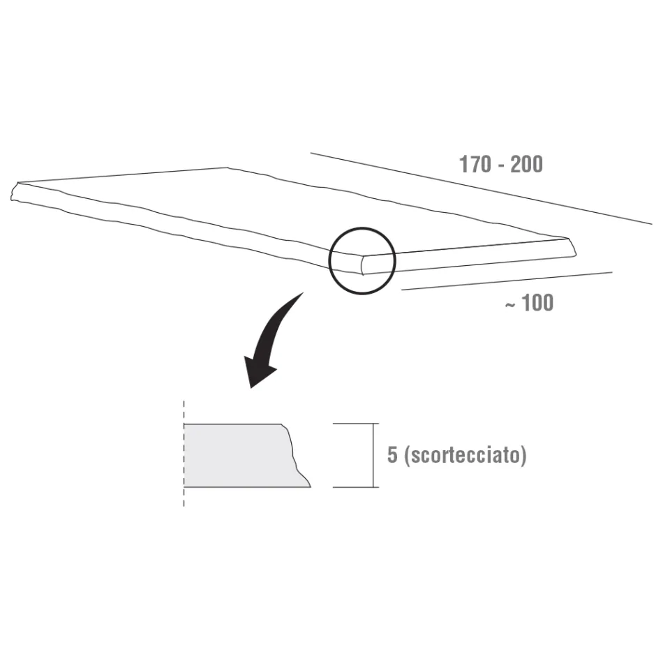 Matsalsbord med avbarkade ekskiva Tillverkat i Italien - Pinocchio Viadurini