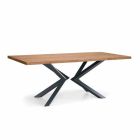Modernt matbord i knuten ek och metall tillverkad i Italien - Veruka Viadurini