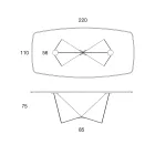 Bordsskiva i matt keramik och metallben - Monacco Viadurini