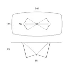 Bordsskiva i matt keramik och metallben - Monacco Viadurini
