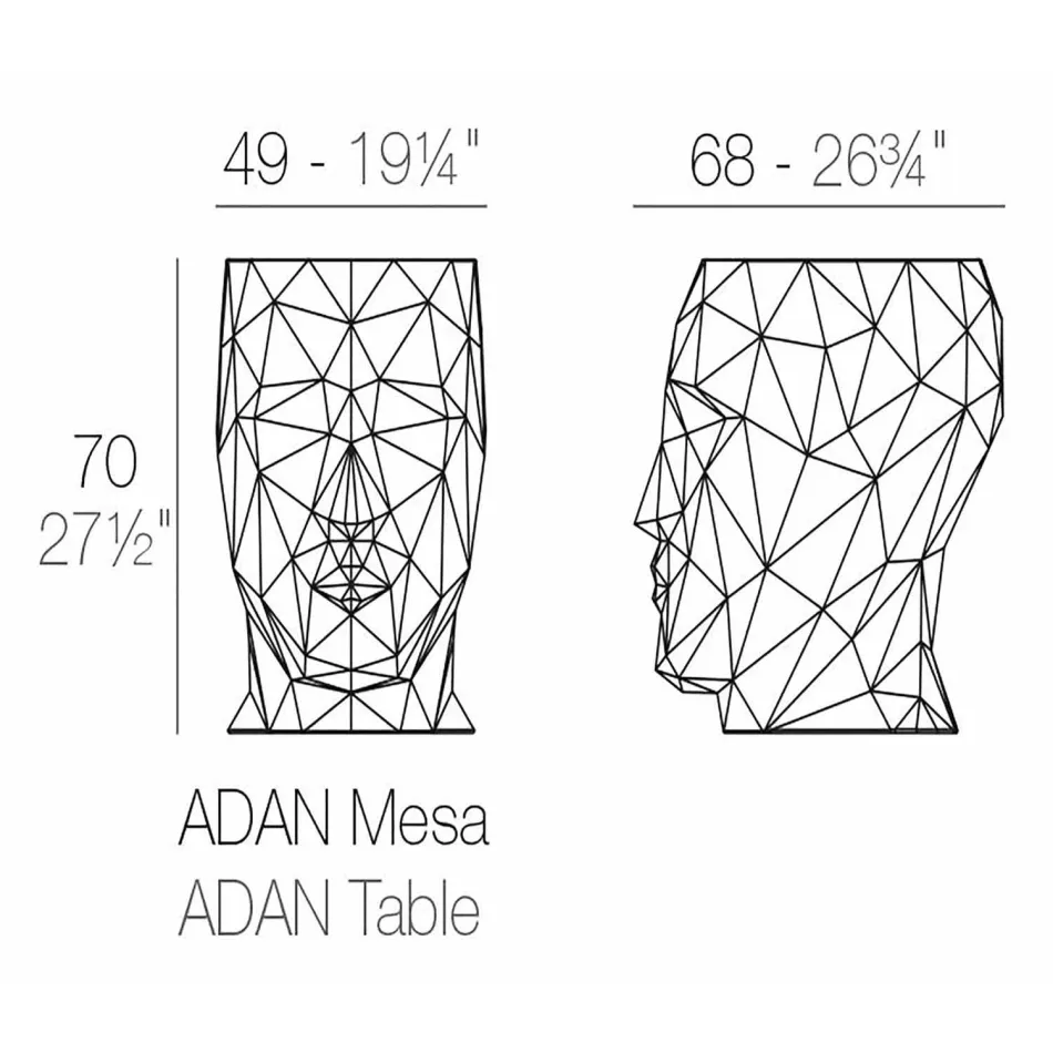 Adan av Vondom design utomhusbord / pall, i polyeten Viadurini