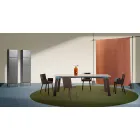 Modernt vardagsrumsbord i stål med designmarmortopp - Aronte Viadurini