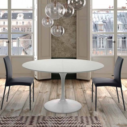 Runt bord utdragbart upp till 170 cm i laminat Made in Italy - Dollars Viadurini