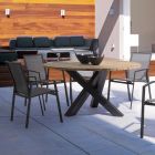 Runt utomhus modernt bord med hemkänsla - Ruben Teak Wood Top Viadurini