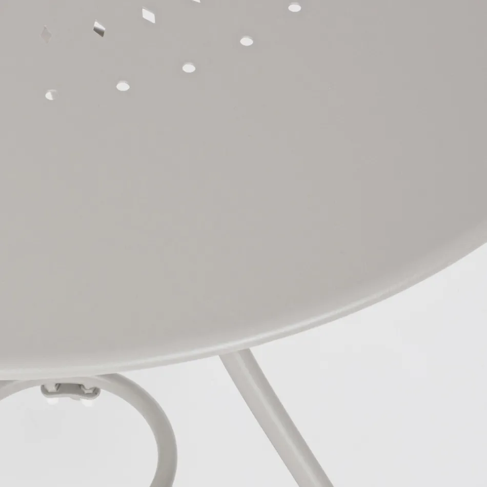 Shabby Chich-stil runt trädgårdsbord i målat stål - förtrollning Viadurini