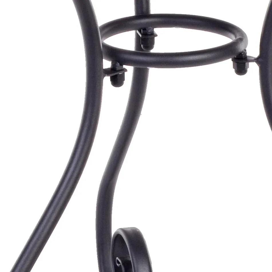 Shabby Chich-stil runt trädgårdsbord i målat stål - förtrollning Viadurini