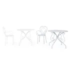 Shabby Chich-stil runt trädgårdsbord i målat stål - förtrollning Viadurini