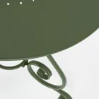 Shabby Chich-stil runt trädgårdsbord i målat stål - förtrollning Viadurini