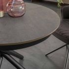 Runt matbord som kan förlängas till 165 cm med keramisk topp - Pistolero Viadurini