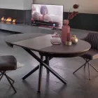 Runt matbord som kan förlängas till 165 cm med keramisk topp - Pistolero Viadurini