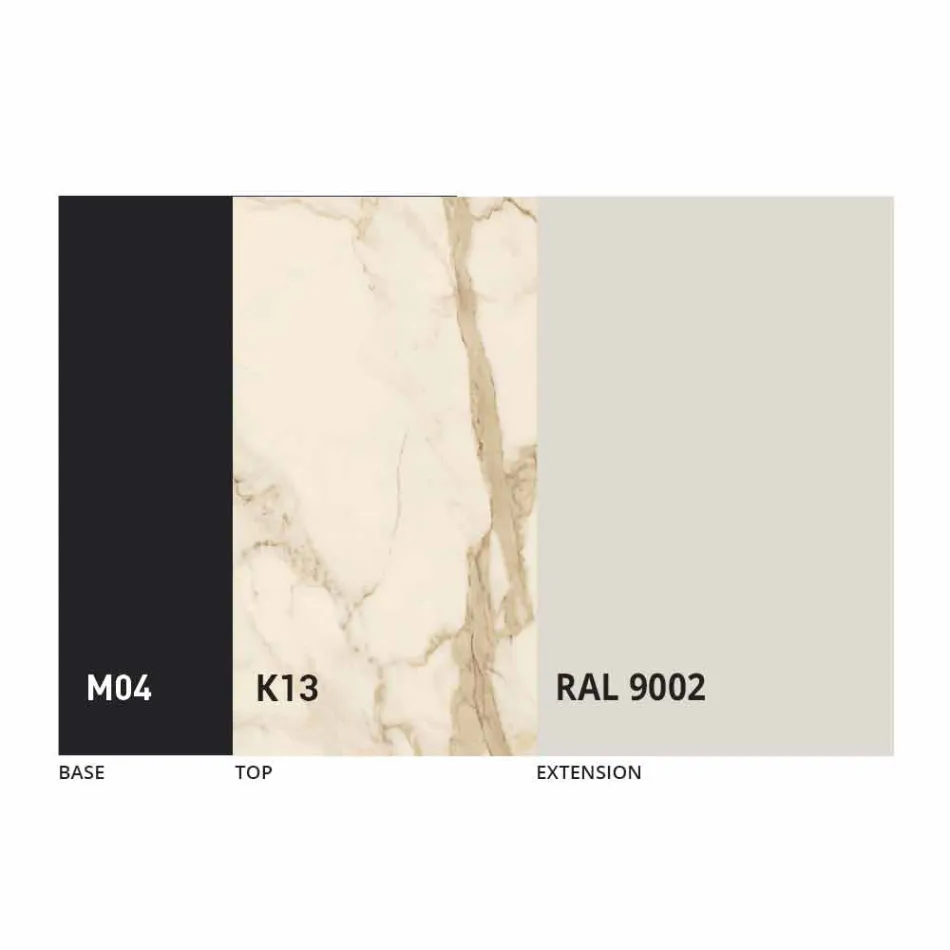 Runt matbord som kan förlängas till 165 cm med keramisk topp - Pistolero Viadurini