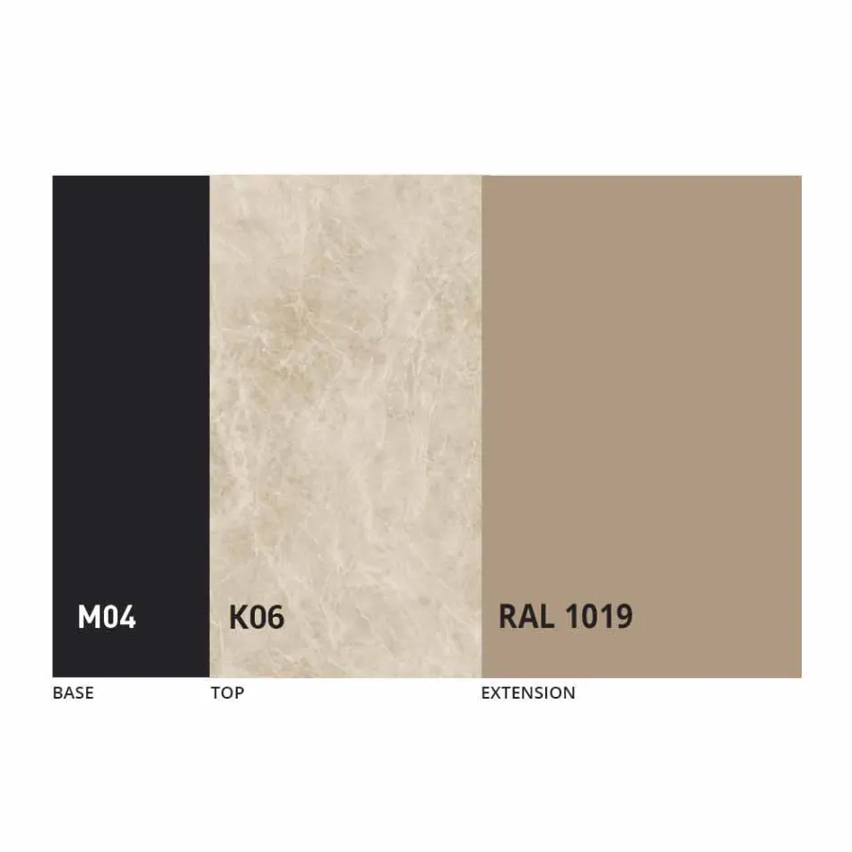 Runt matbord som kan förlängas till 165 cm med keramisk topp - Pistolero Viadurini