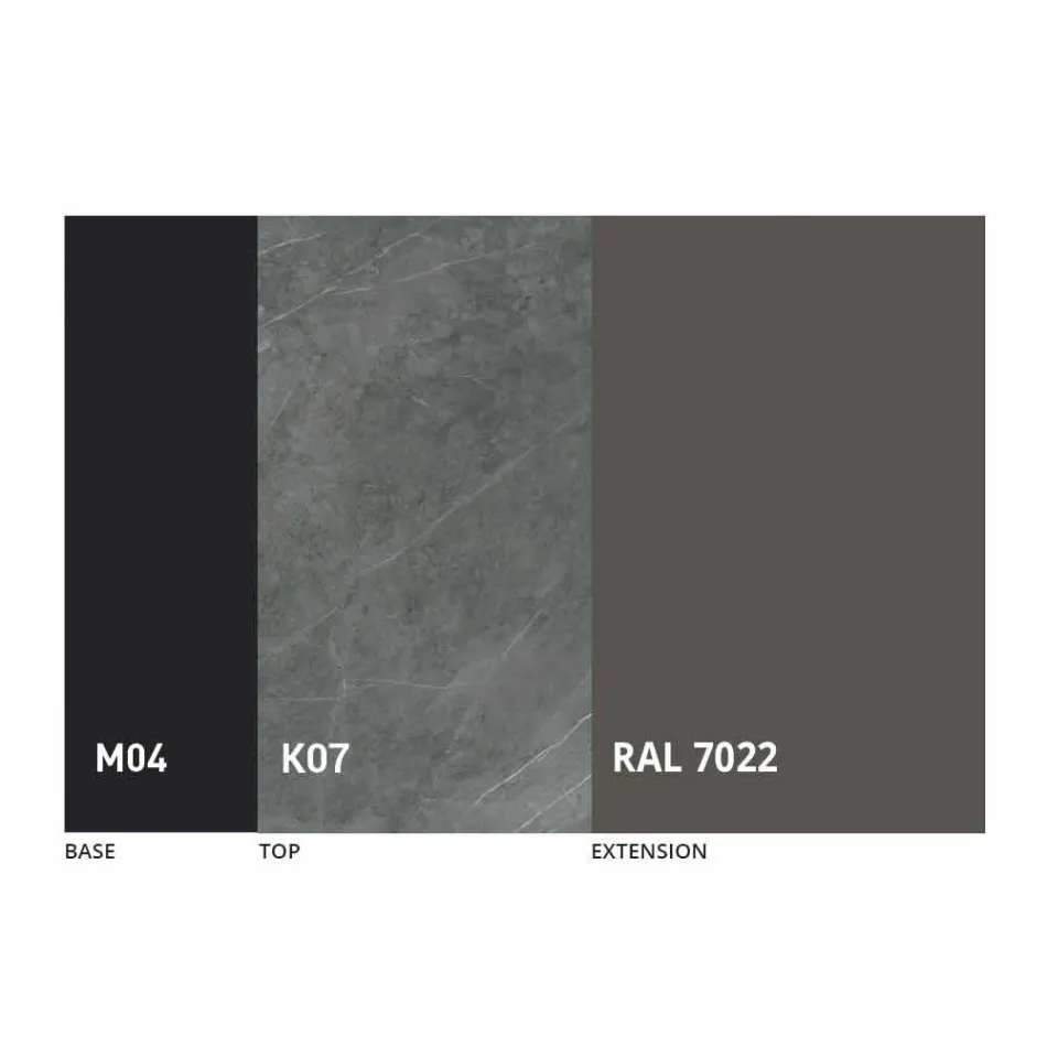 Runt matbord som kan förlängas till 165 cm med keramisk topp - Pistolero Viadurini