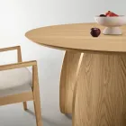 Runt MDF-bord med sex platser i tre färger med böjda ben - Argo Viadurini