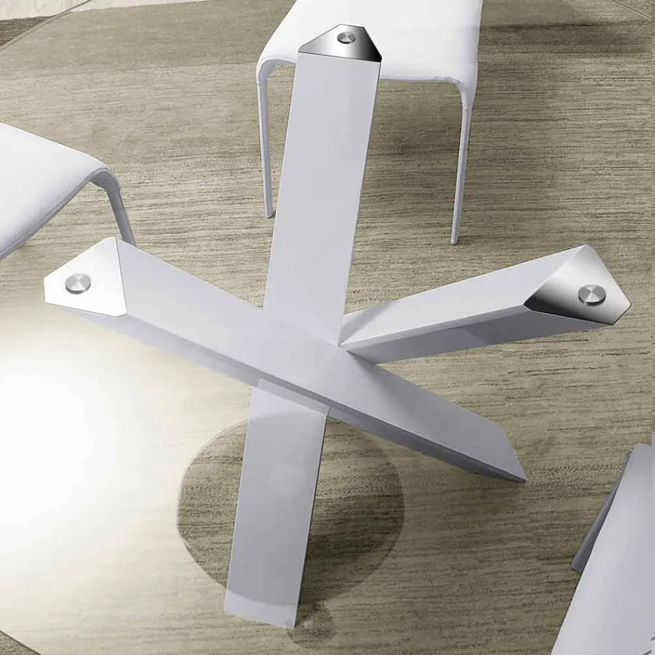 Runda designbord d.130 glasplatta tillverkad i Italien Cristal Viadurini