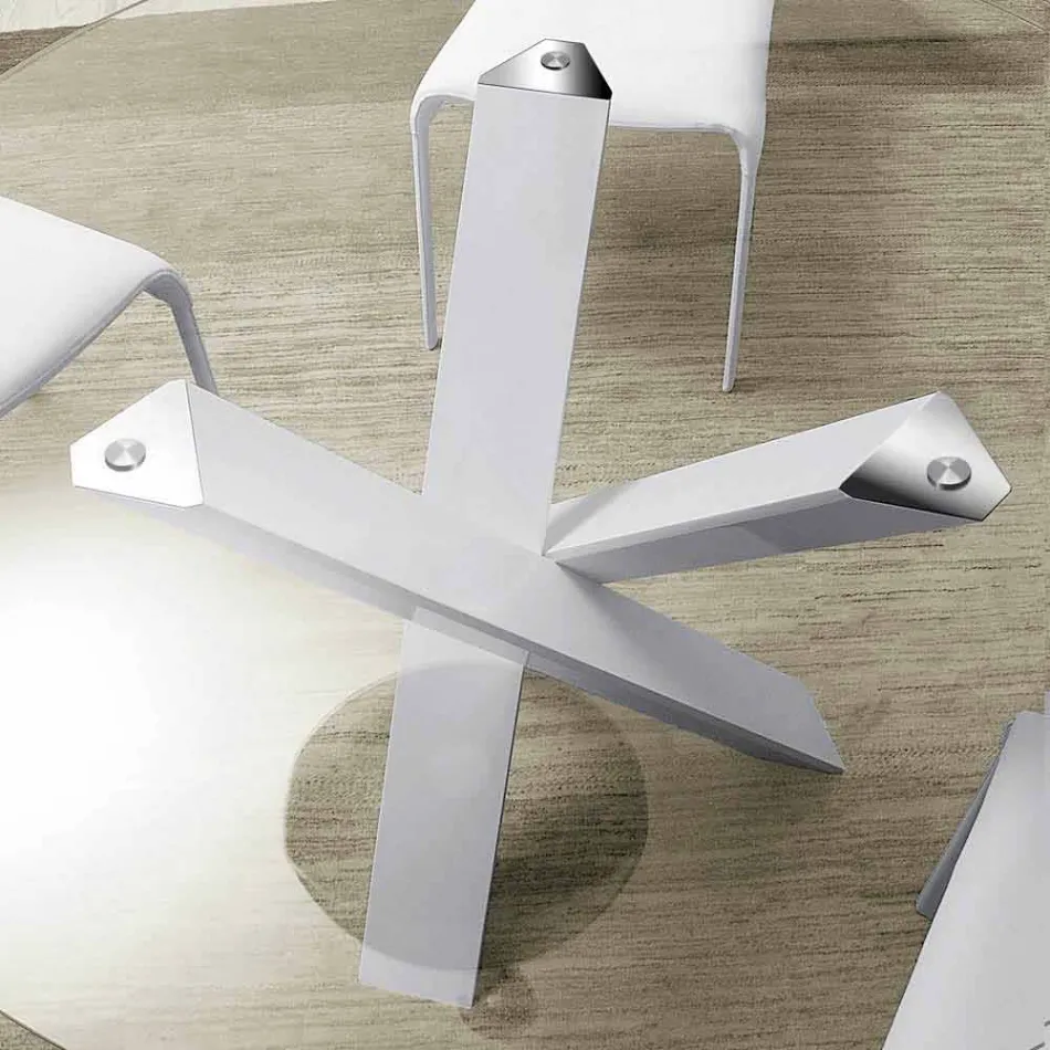 Runt designbord d.160 kristallplatta tillverkad i Italien Cristal Viadurini