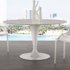 120 cm runda bord med vit Carrara marmor topp Viadurini