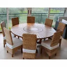 Runda bord i teak och fast Real Tabell Viadurini