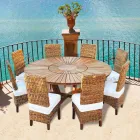 Runda bord i teak och fast Real Tabell Viadurini