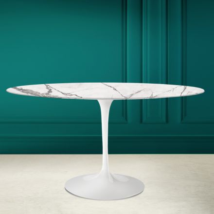 Tulpanbord Eero Saarine H 73 Oval i Invisible Select Ceramic Made in Italy - Scarlet Viadurini