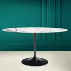 Tulip Table Eero Saarine H 73 Oval i keramik Invisible Select Made in Italy - Scarlet Viadurini