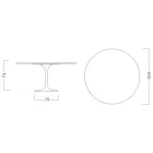 Eero Saarine Tulip Bord H 74 med rund skiva i Verde Alpi Marmor - Scarlet Viadurini