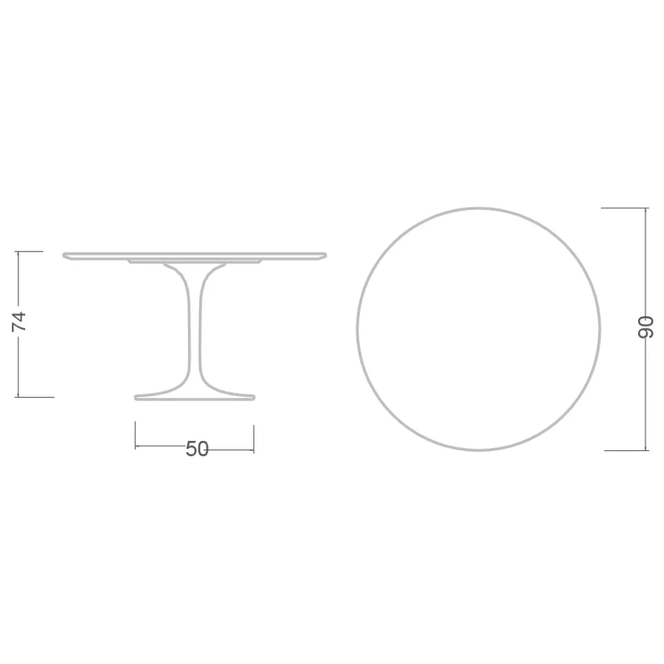 Tulpanbord Eero Saarinen H 73 i Calacatta Michelangelo Made in Italy - Scarlet Viadurini