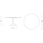 Tulpanbord Eero Saarinen H 73 i Diamond Cream Keramik Tillverkad i Italien - Scarlet Viadurini