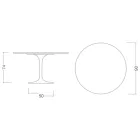 Tulpanbord Eero Saarinen H 73 i keramik Entzo tillverkad i Italien - Scarlet Viadurini