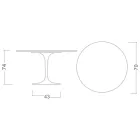 Tulpanbord Eero Saarinen H 73 i Invisible Select Keramik Tillverkad i Italien - Scarlet Viadurini