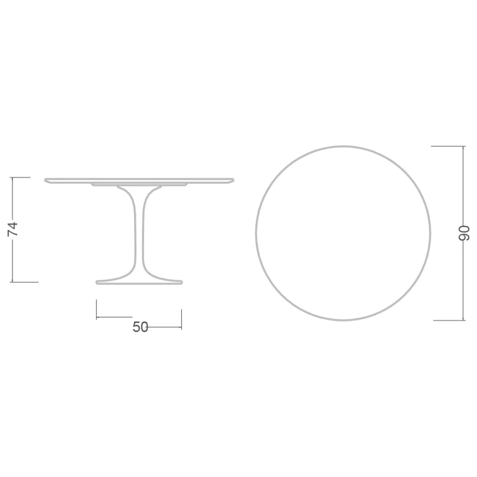Tulpanbord Eero Saarinen H 73 i Keramik Kira Made in Italy - Scarlet Viadurini
