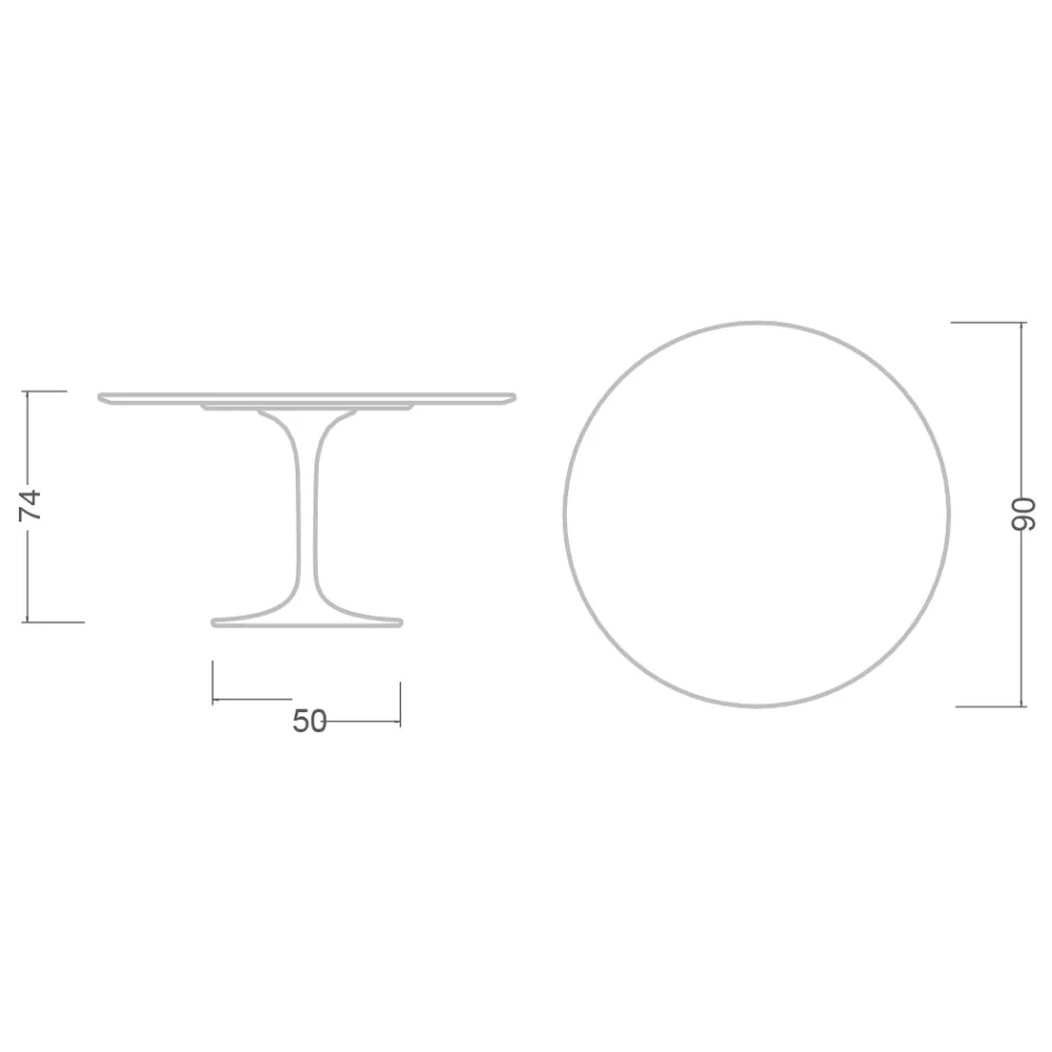 Tulpanbord Eero Saarinen H 73 i keramik Morpheus Made in Italy - Scarlet Viadurini