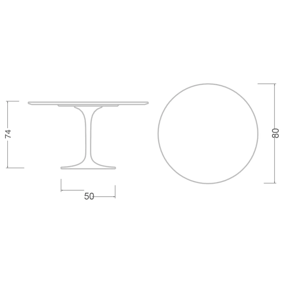Tulpanbord Eero Saarinen H 73 i Keramik Rem Tillverkad i Italien - Scarlet Viadurini