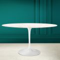 Tulpanbord Eero Saarinen H 74 Oval i Diamond Cream Keramik Tillverkad i Italien - Scarlet