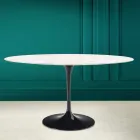 Tulpanbord Eero Saarinen H 73 Oval i Diamond Cream Keramik Tillverkad i Italien - Scarlet Viadurini