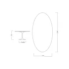 Tulpanbord Eero Saarinen H 73 Oval i svart keramik Soft Made in Italy - Scarlet Viadurini