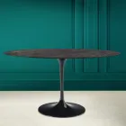 Tulpanbord Eero Saarinen H 73 Oval i keramik Noir Desire Made in Italy - Scarlet Viadurini