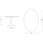 Tulpanbord Eero Saarinen H 73 Oval i keramik Rem Tillverkad i Italien - Scarlet Viadurini