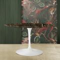 Tulip Eero Saarinen H 73 Ovalt bord i Emperador Dark Marble Made in Italy - Scarlet