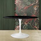 Tulpanbord Eero Saarinen H 73 Oval i Svart Marquinia Marble Made in Italy - Scarlet Viadurini